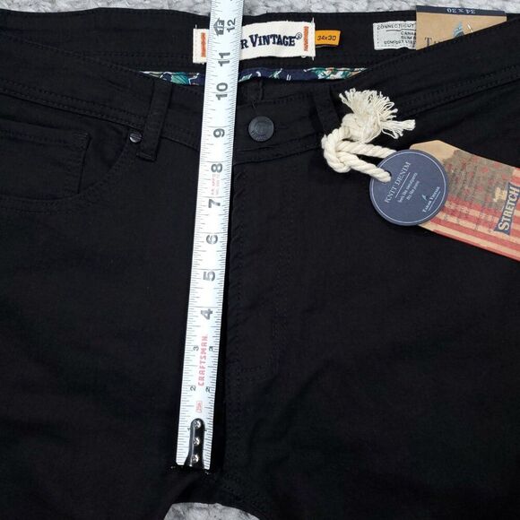 Tailor Vintage Canaan Slim Fit Stretch Jeans Men's Size 34 x 30 Black Knit Denim - Picture 8 of 9